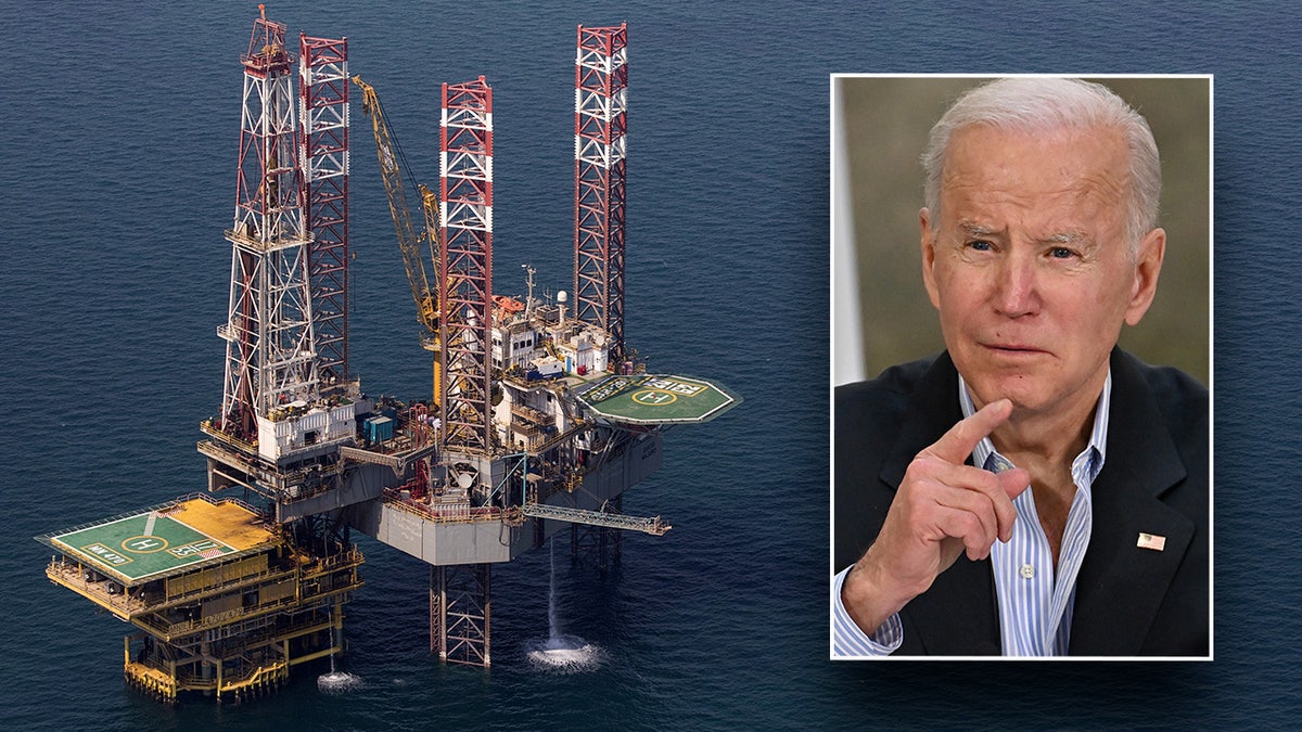 plataforma petrolífera do Golfo e presidente Biden