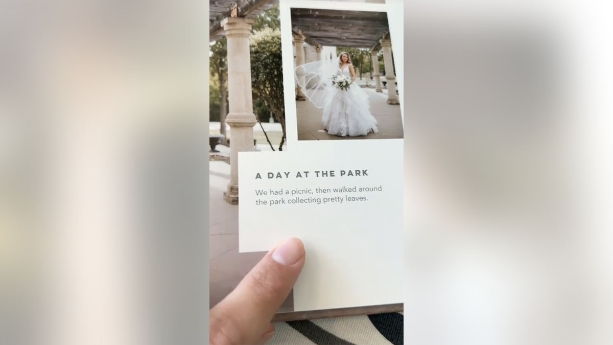 Wedding album caption mistake