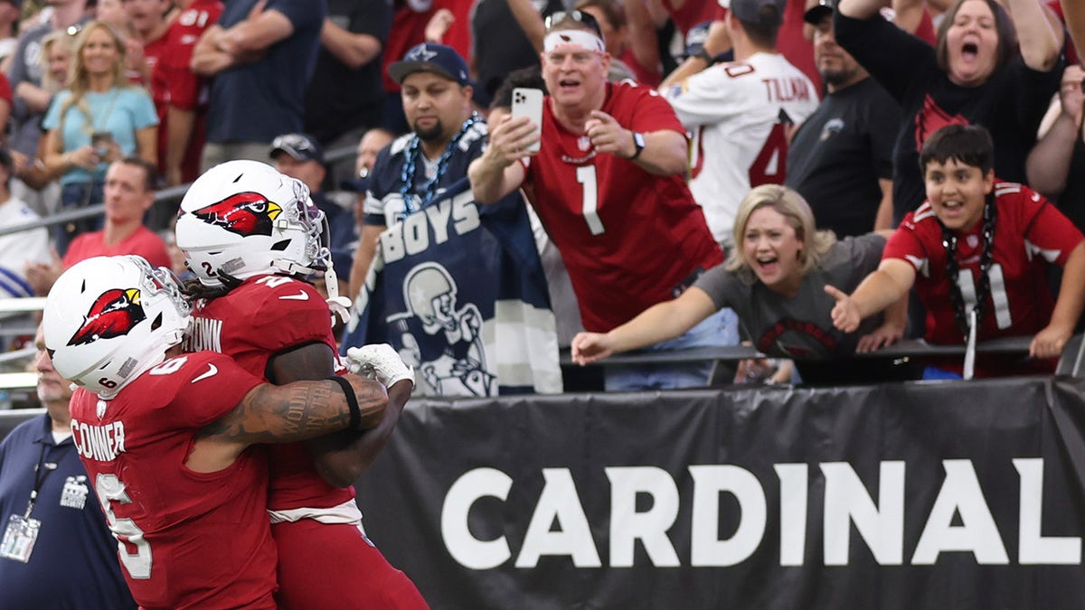 Hollywood Brown celebrates touchdown