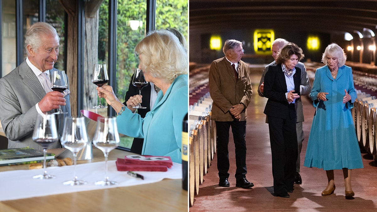 Charles and Camilla at a winery in France