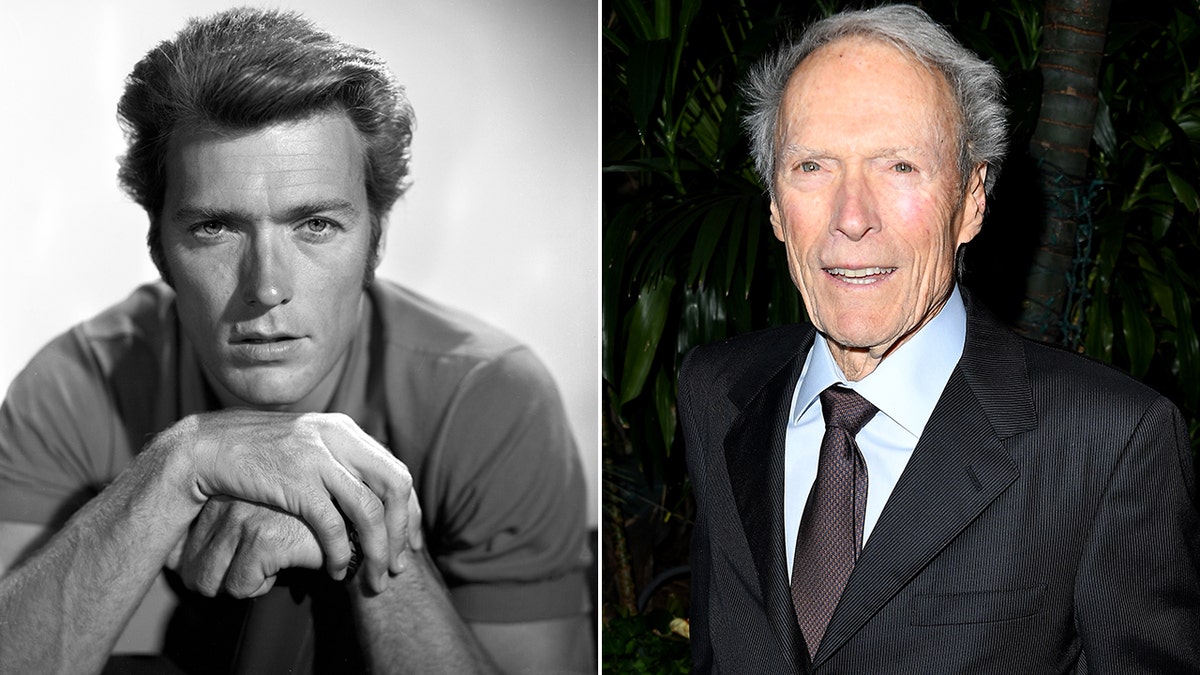 Clint Eastwood then and now split