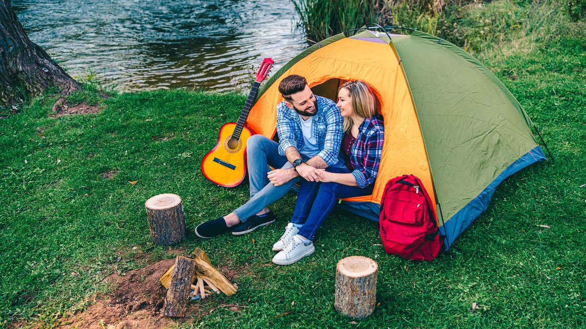 Couple camping