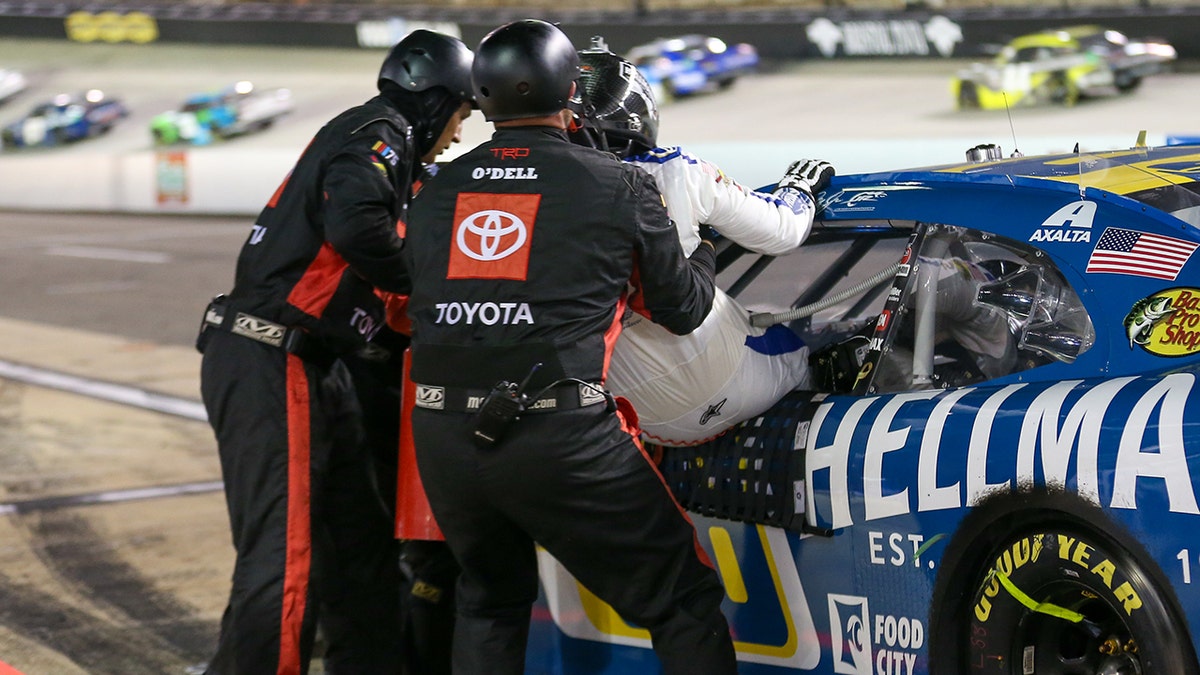 Dale Jr getting out of car