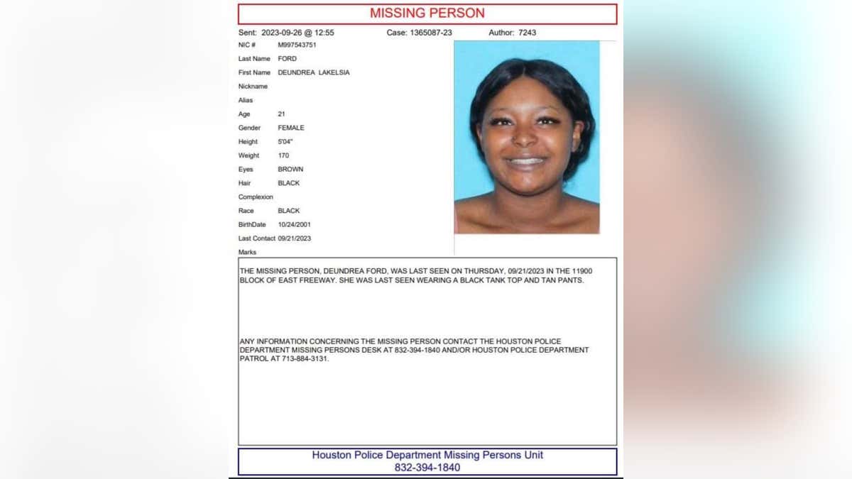 deundrea ford missing person