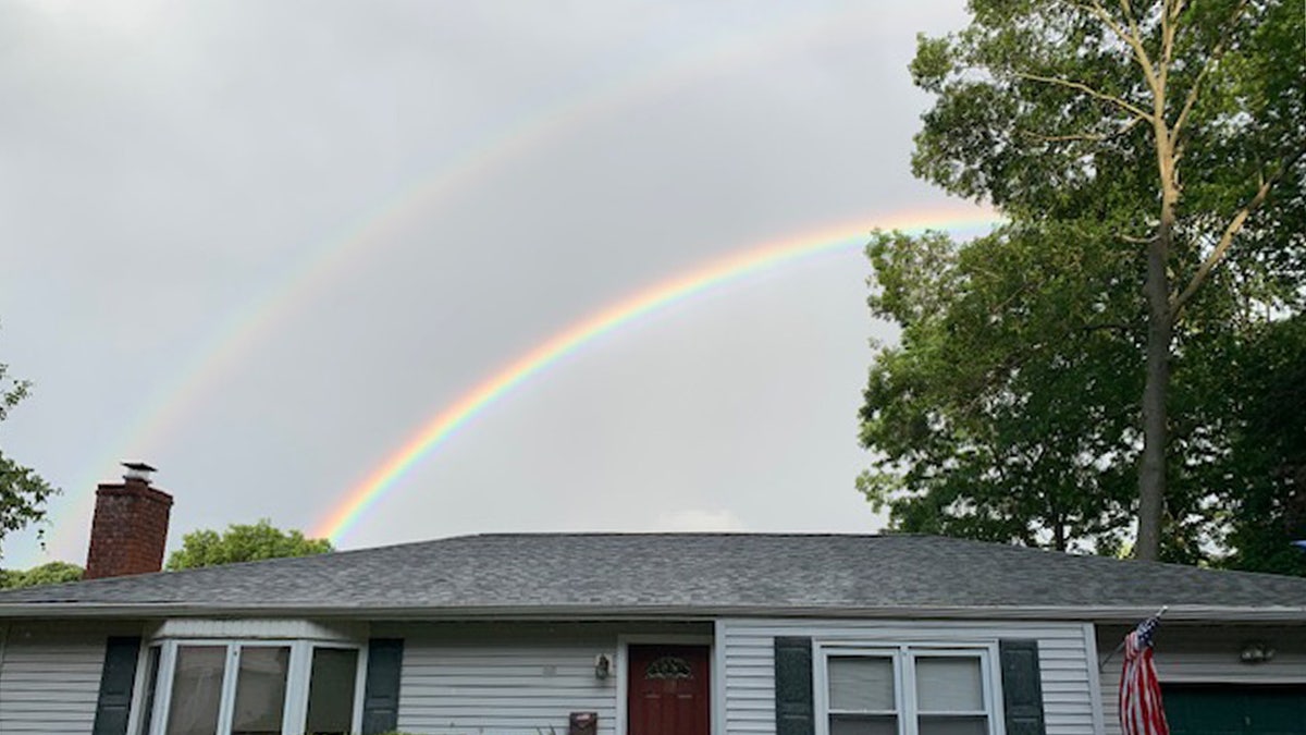 double rainbow behind home New York