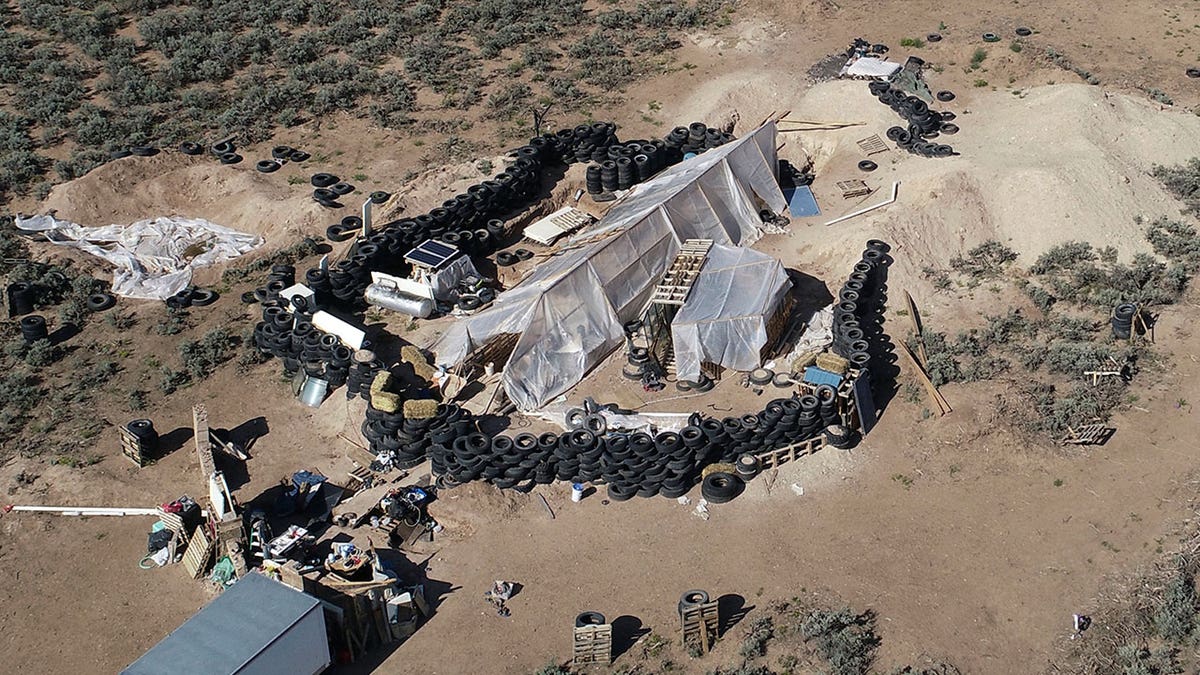 aerial view of encampment