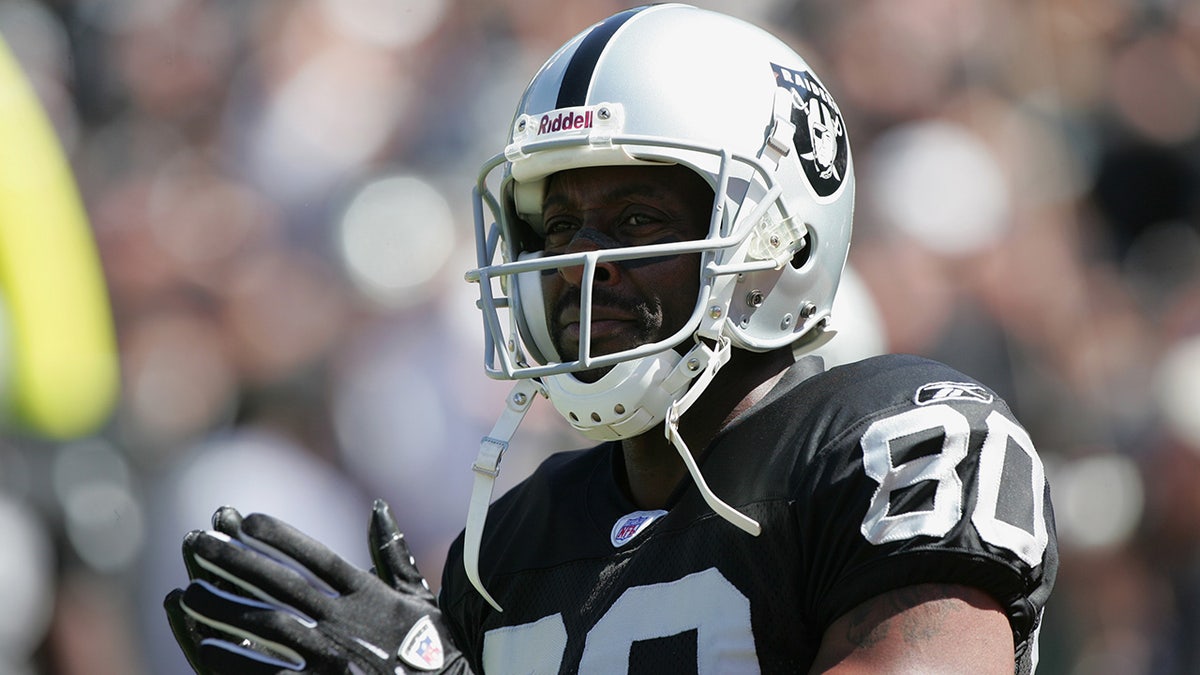 Jerry Rice on the field for the Raiders