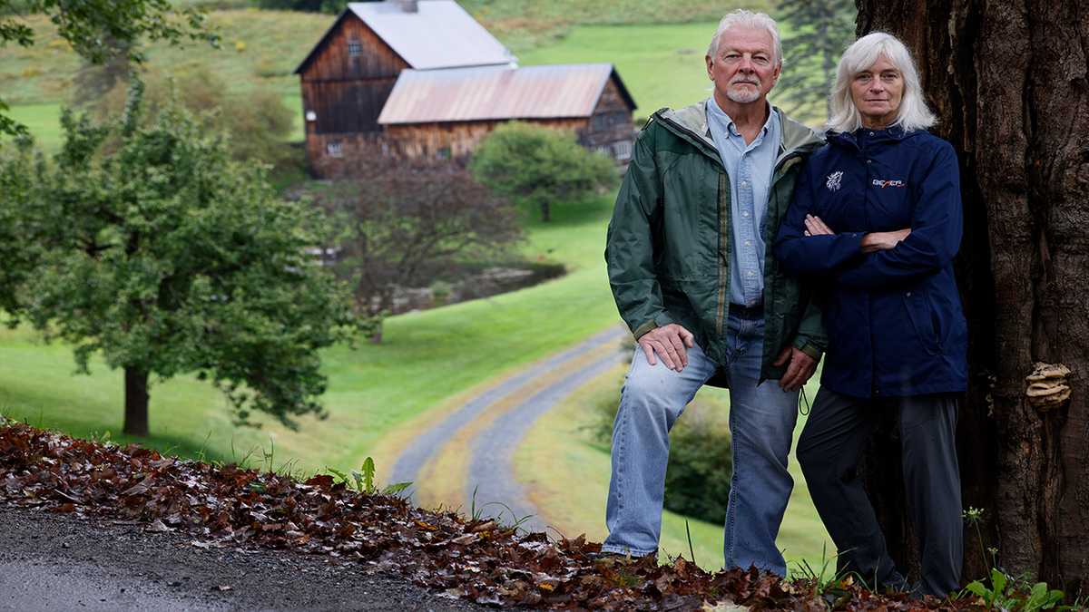 Vermont neighbors photo in front of farm