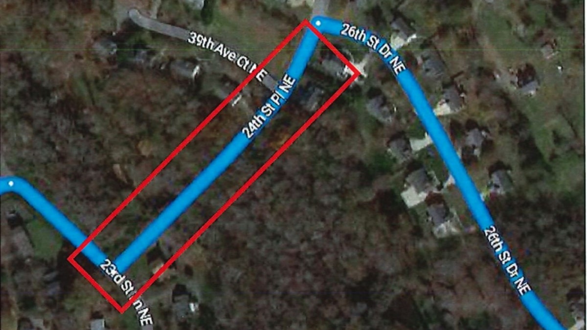 The Google Maps route showing directions over Snow Creek Bridge