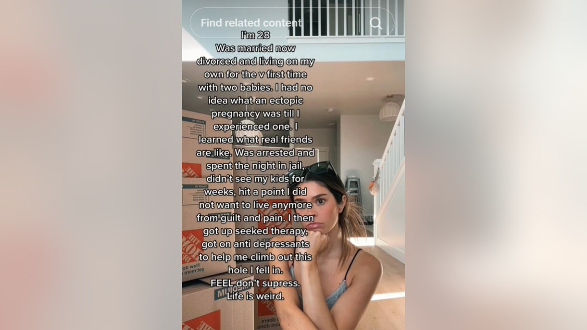 A screenshot of a Taylor Frankie Paul TikTok video talking about her life