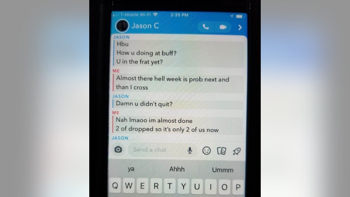Snapchat messages from Serafin-Bazan on a phone screen