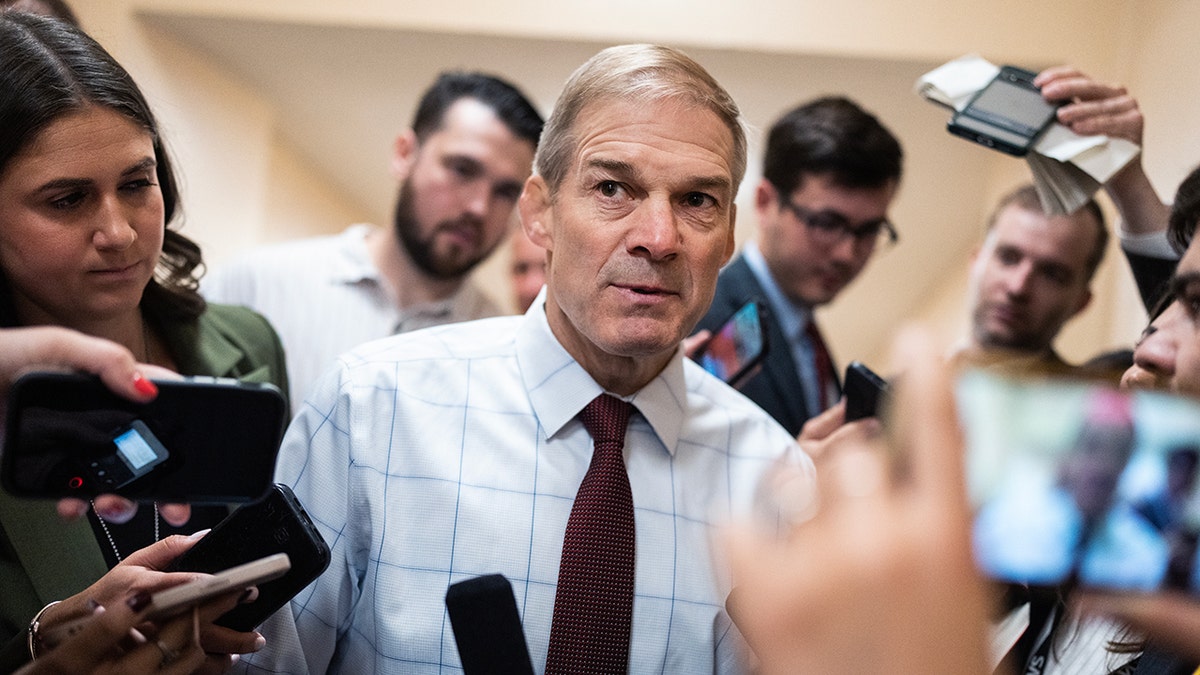 Rep. Jim Jordan, R-Ohio, talks to reporters