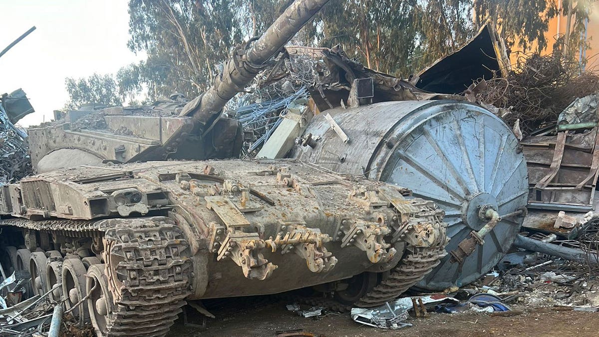 tank in junkyard