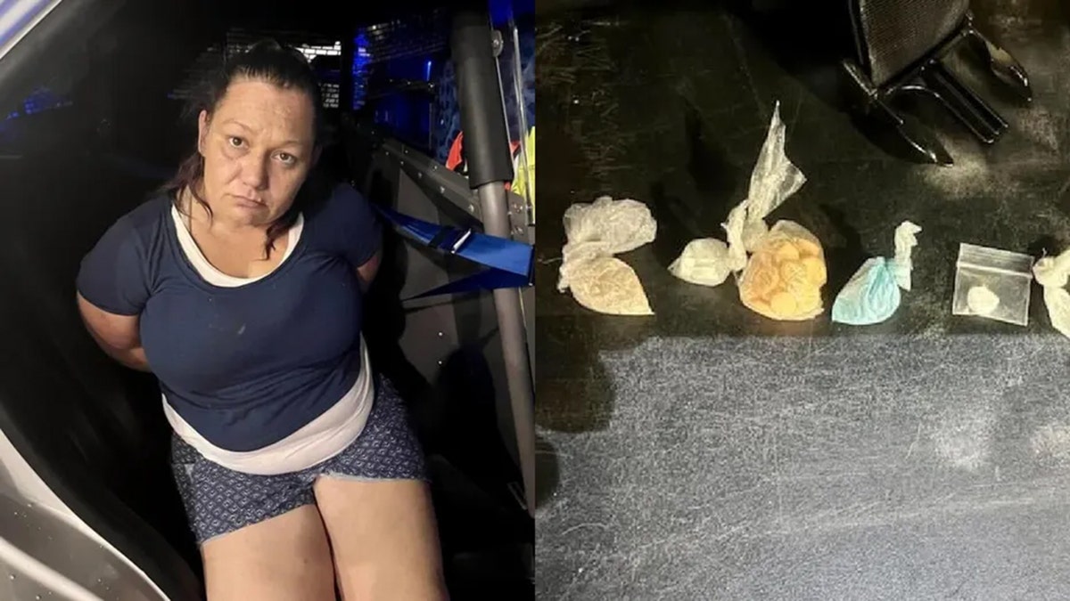 Accused drug dealer Katrina Workman and stash