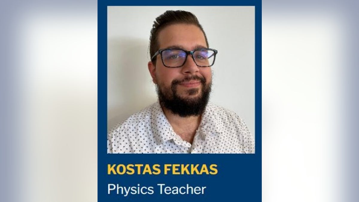 Kostas Fekkas physics teacher photo from unnamed Manhattan charter school