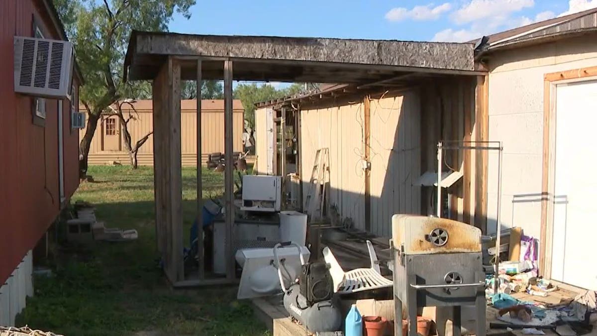 Family's damaged outside property