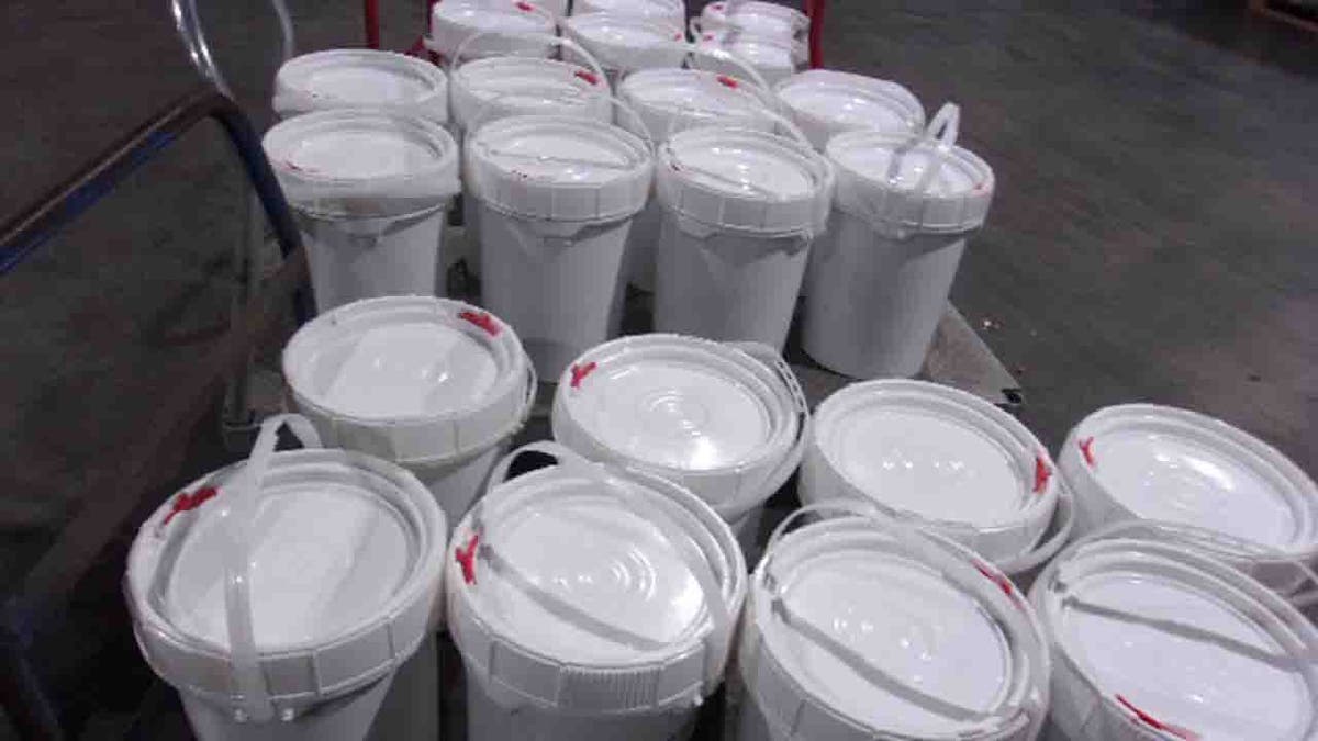 buckets of liquid methamphetamine