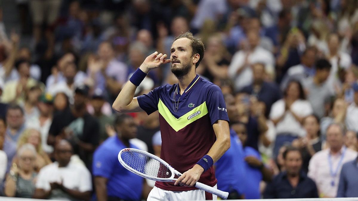 Daniil Medvedev celebrates