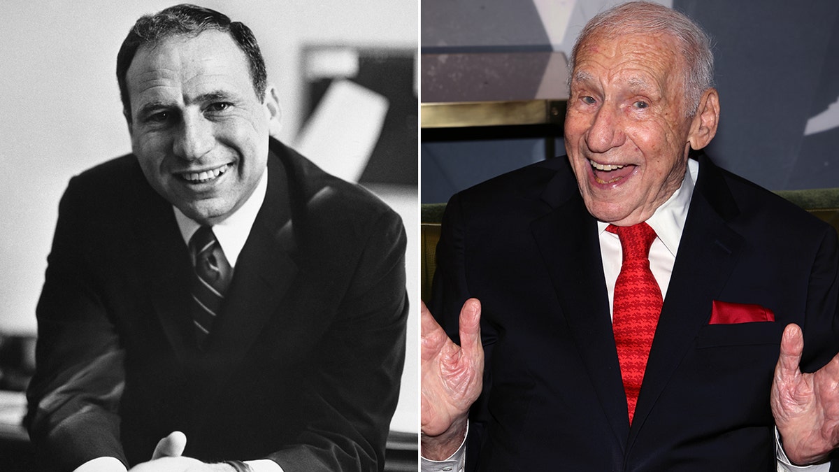 Mel Brooks then and now split