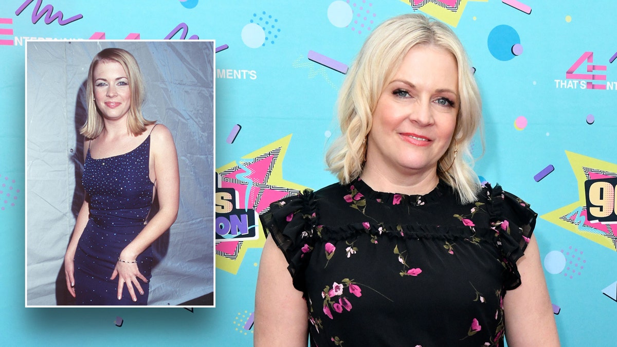 Melissa Joan Hart kõnnib 90ndate Conti punasel vaibal, kandes musta lillelist kleiti