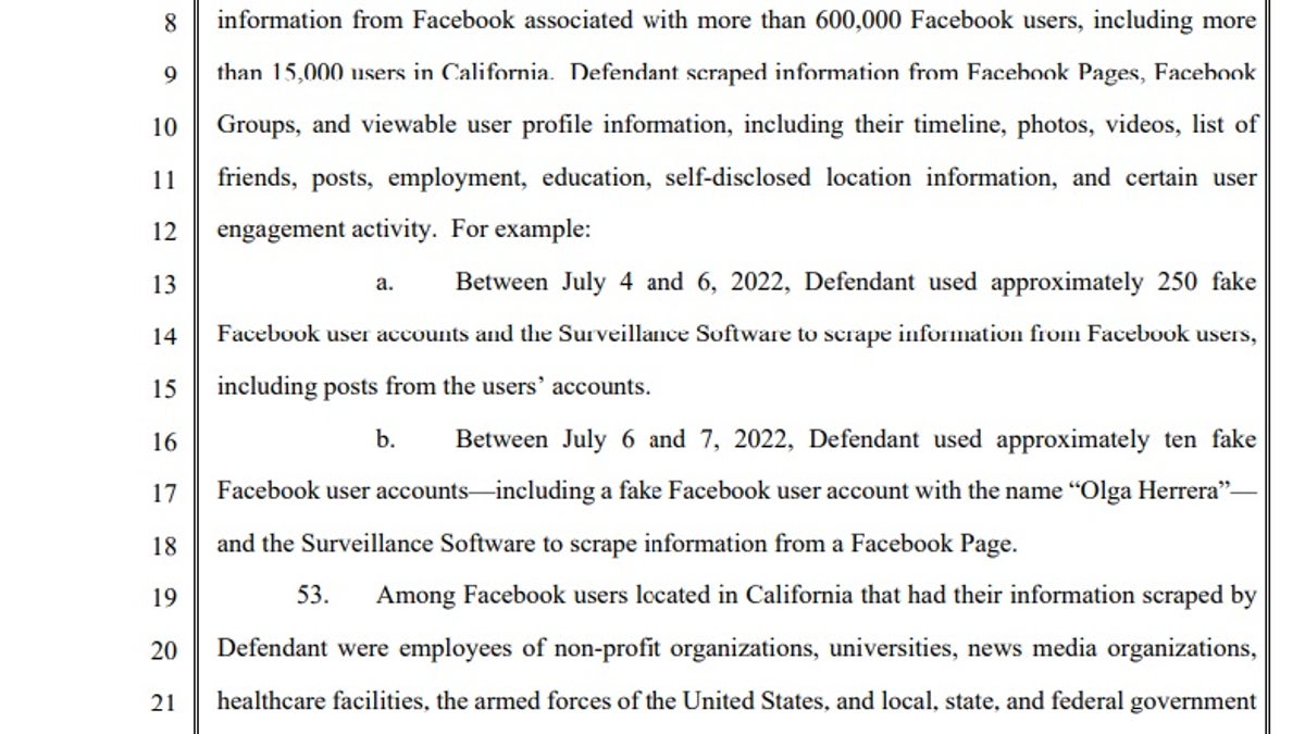 Except of Meta's lawsuit versus Voyager Labs