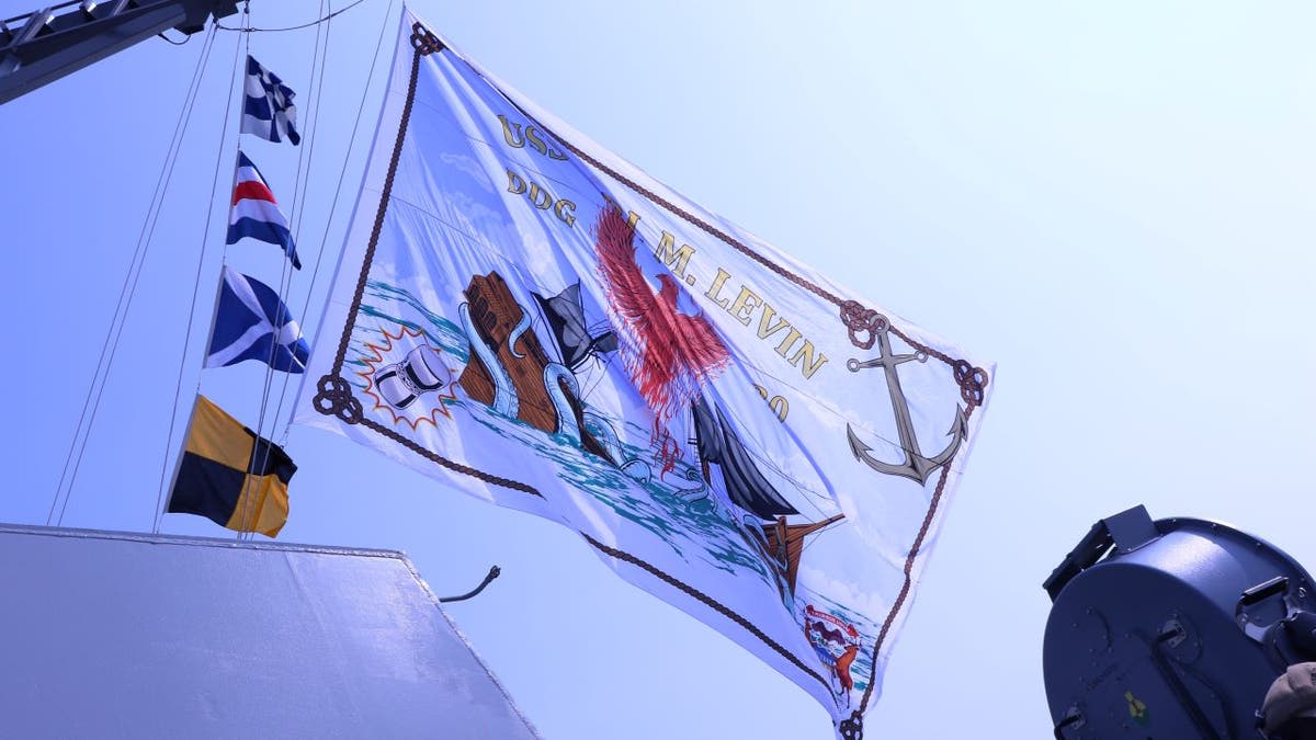 Close-up of Navy flag