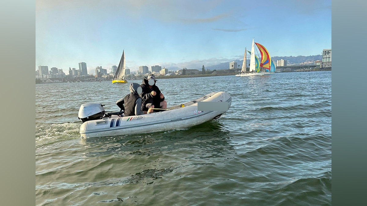 Suspected thieves on a small boat