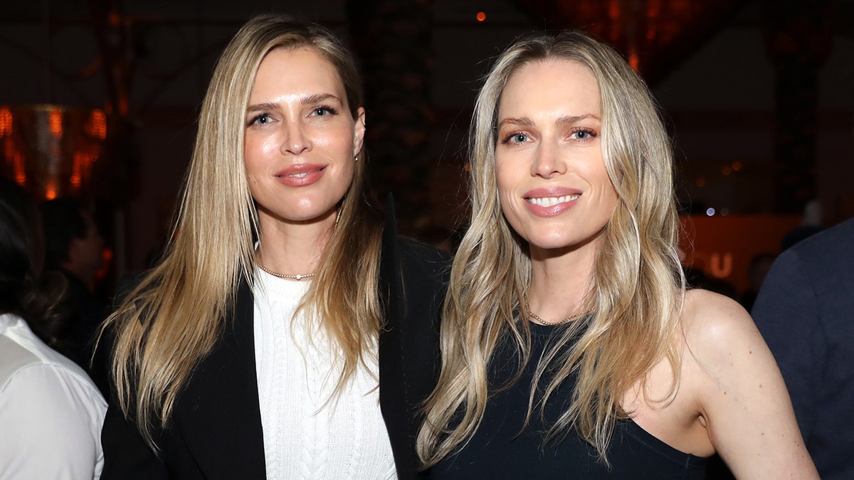 Sara Foster sports black blazer with white dress, Erin Foster rocks black tank top