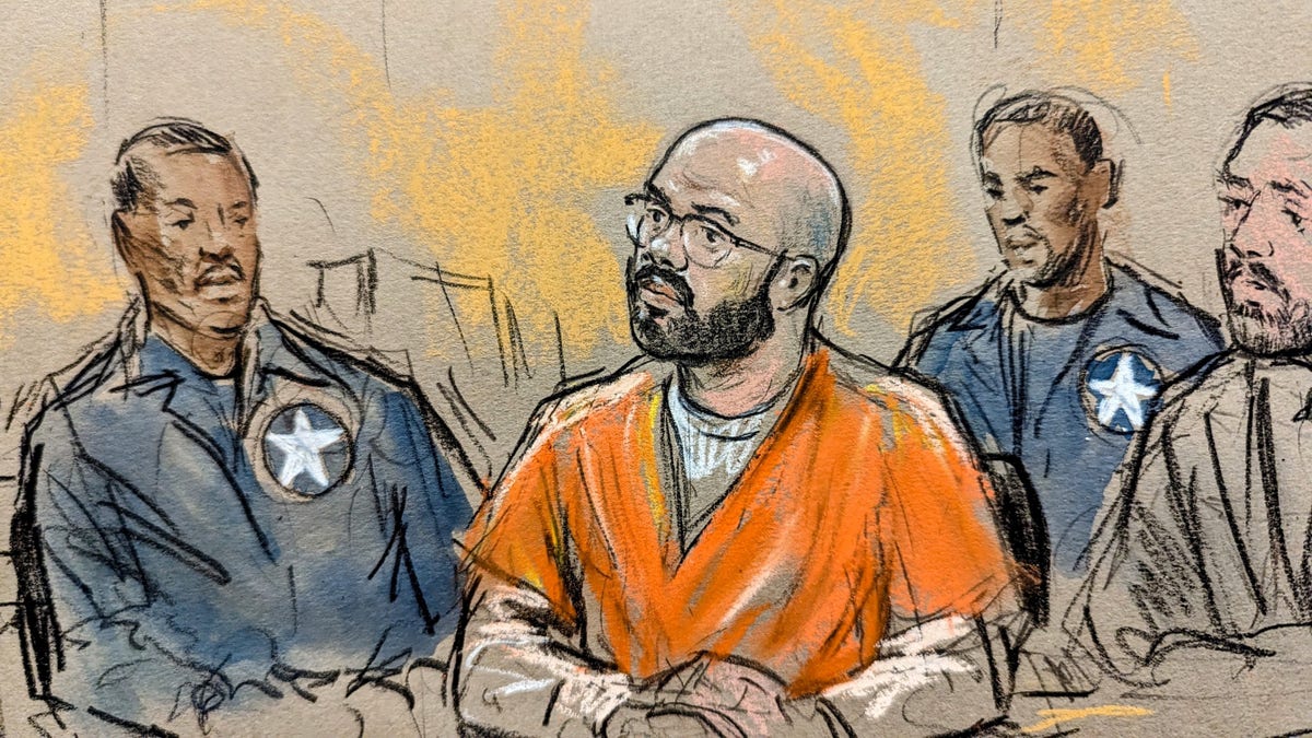 Former Proud Boys leader Enrique Tarrio listens in federal court Tuesday as he is sentenced for his role in the Jan. 6, 2021, riots in Washington, D.C.