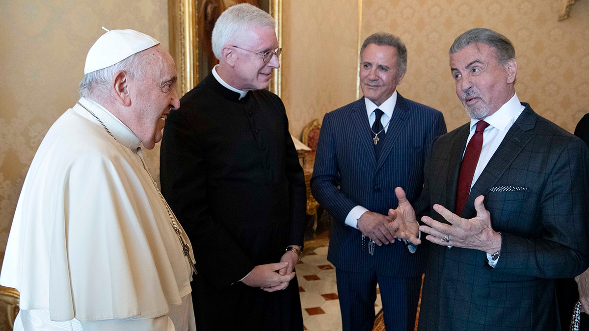 Pope Francis meets with Sylvester Stallone