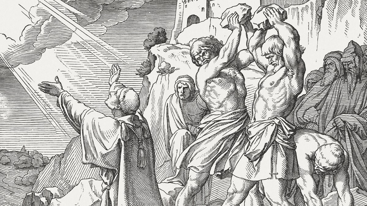 St. Stephen being martyred