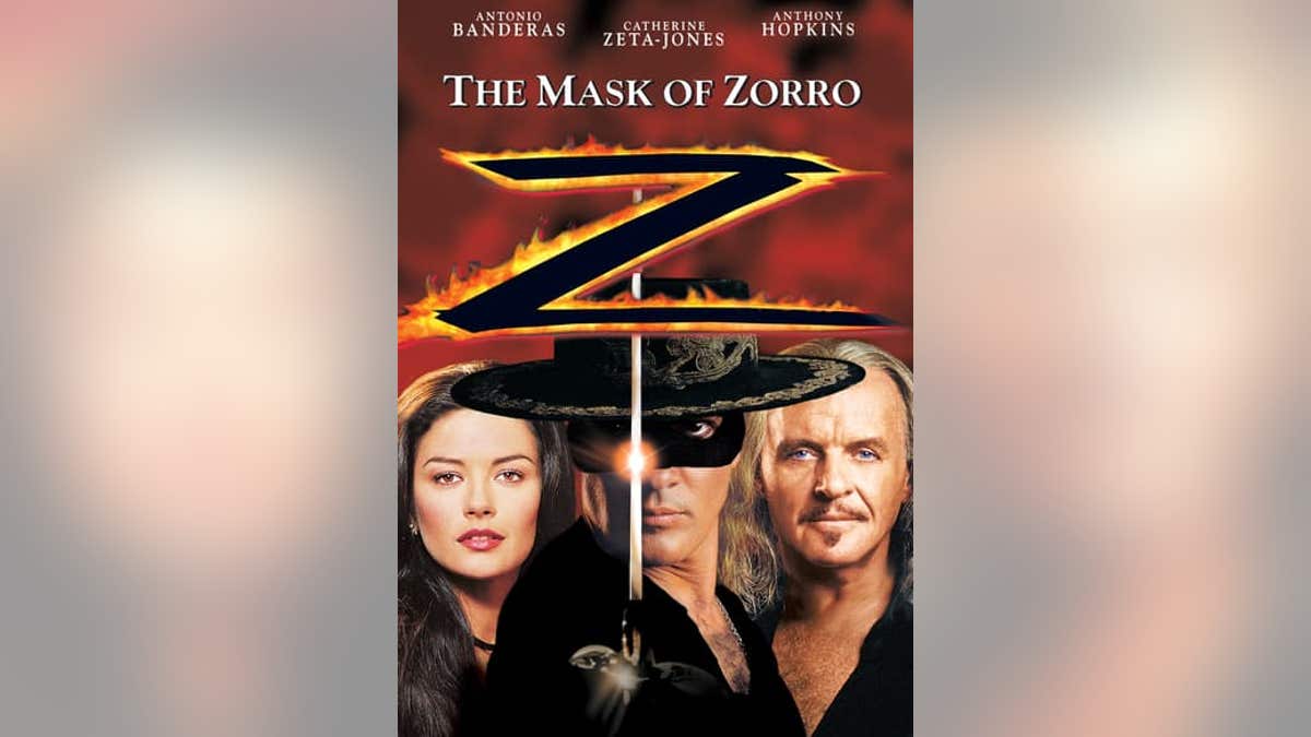Cover of The Mask of Zorro with main actors and actress