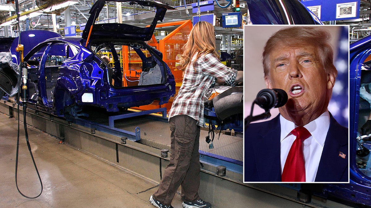 Trump and an assembly line