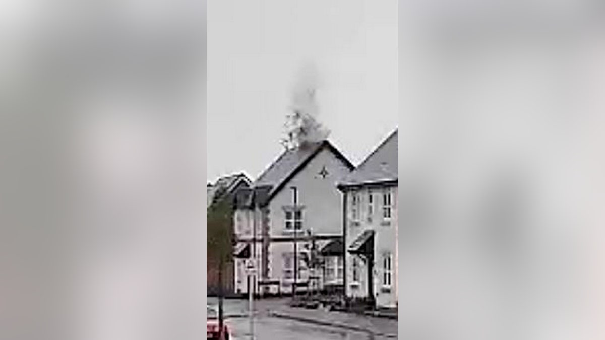 Chimney explodes after home struck by lightning