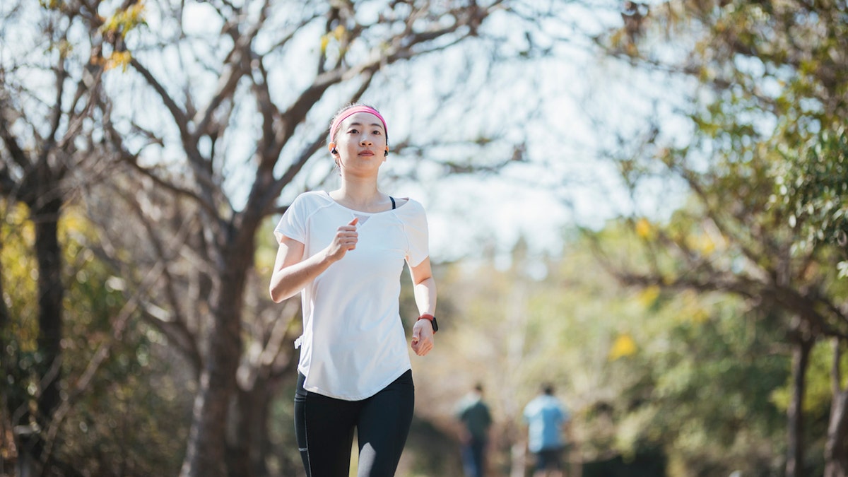 woman working out outside