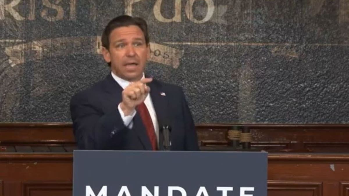 Florida Gov. Ron DeSantis engages heckler during speech