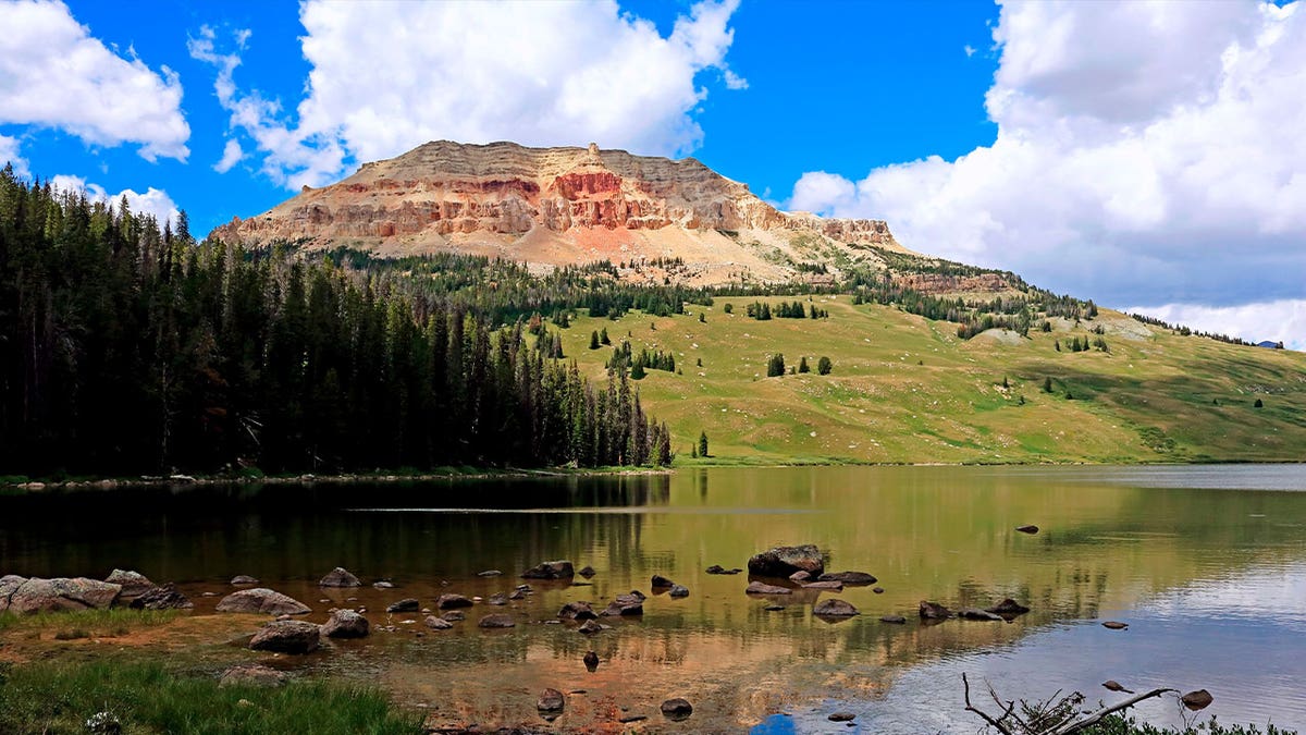 lake seen near mountain