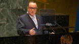 Alejandro Giammattei, Guatemala's president, speaks during the United Nations General Assembly (UNGA) in New York, US, on Tuesday, Sept. 19, 2023. Global leaders descend upon midtown Manhattan this week for speeches, meetings and receptions, an annual migration to the United Nations meant to tackle the world's biggest problems. Photographer: Jeenah Moon/Bloomberg via Getty Images