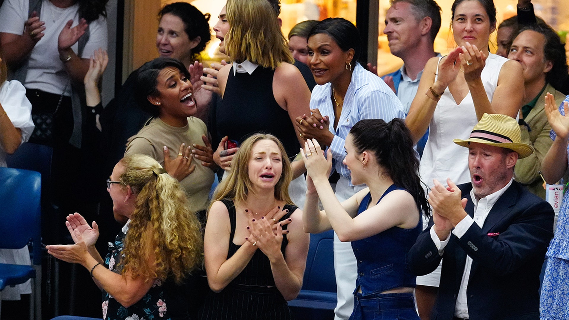 Amanda Seyfried and Rachel Brosnahan celebrate US Open women's final