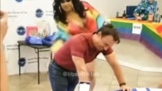 California mayor spanked with a paddle by drag queen