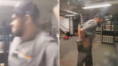Man in NY subway station beats woman with her own cane in disturbing video