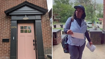 Homeowners paint their front door pink, sparking viral reaction from US postal worker