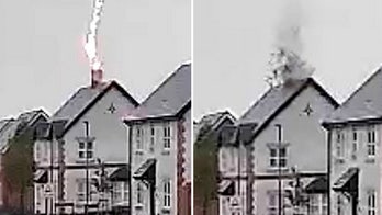 Homeowners left their house to get lunch moments before structure was struck by lightning: See it happen