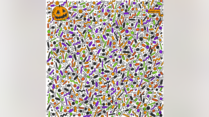 Halloween Candy Brain Teaser: Can you find the hidden spider and candy corn?