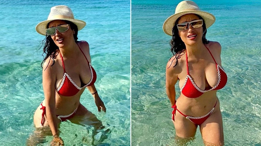 Salma Hayek celebrates 57th birthday in racy red bikini So happy