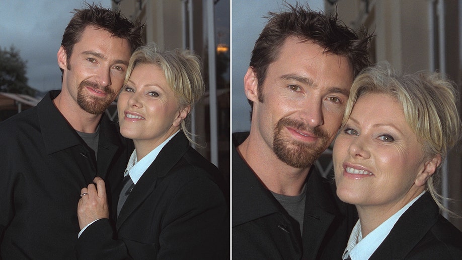 Hugh Jackman and his wife in 2001