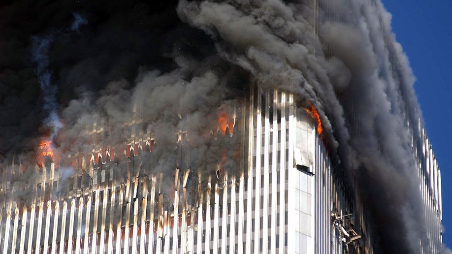 North Tower on fire due to plane crash on 9/11