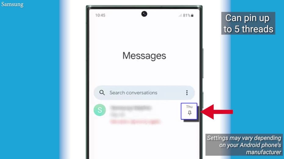 Never lose track of text messages again by pinning them