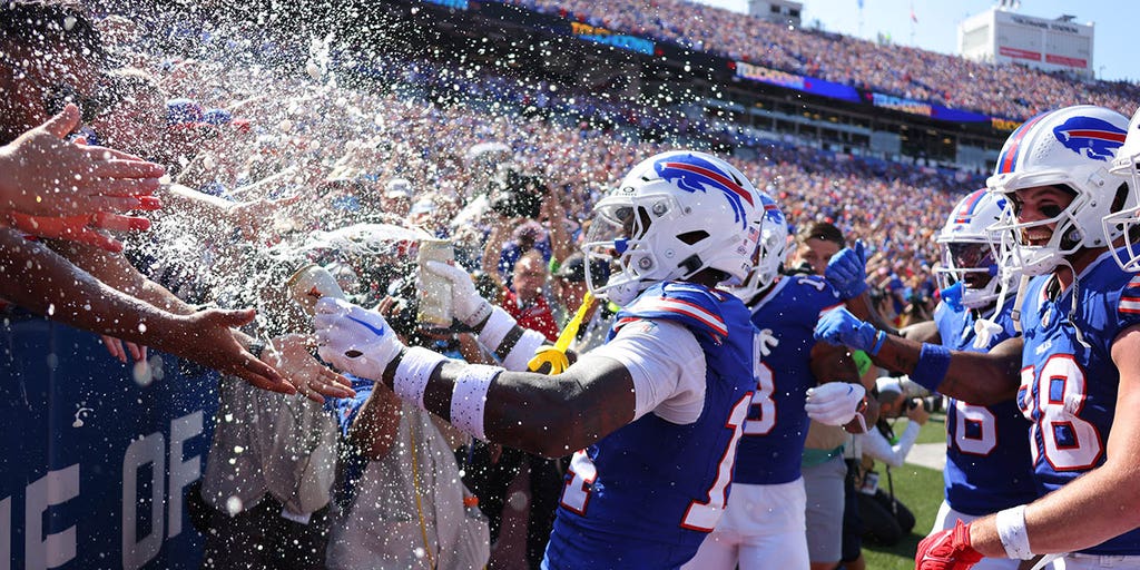 Stefon Diggs showers fans with beer as he leads Bills to massive