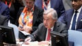 United Nations Secretary-General Antonio Guterres speaks during a Security Council meeting at United Nations headquarters on Tuesday.